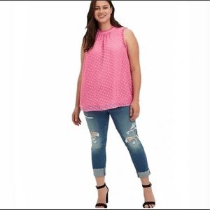 Torrid Pink Heart Mock Neck Tank- NWOT